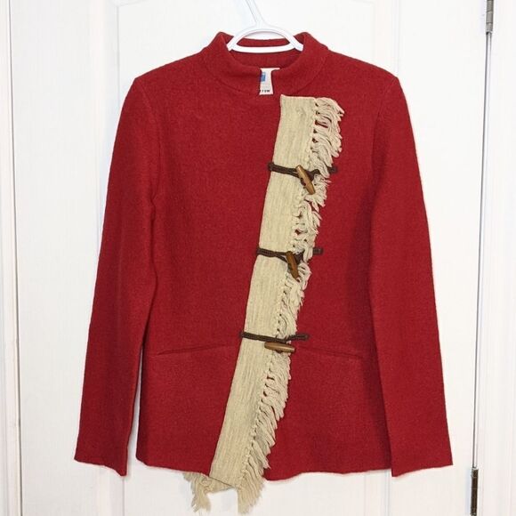 ANTHROPOLOGIE Sparrow Clancey Toggle Jacket Fringe Medium @B3 - Picture 8 of 14